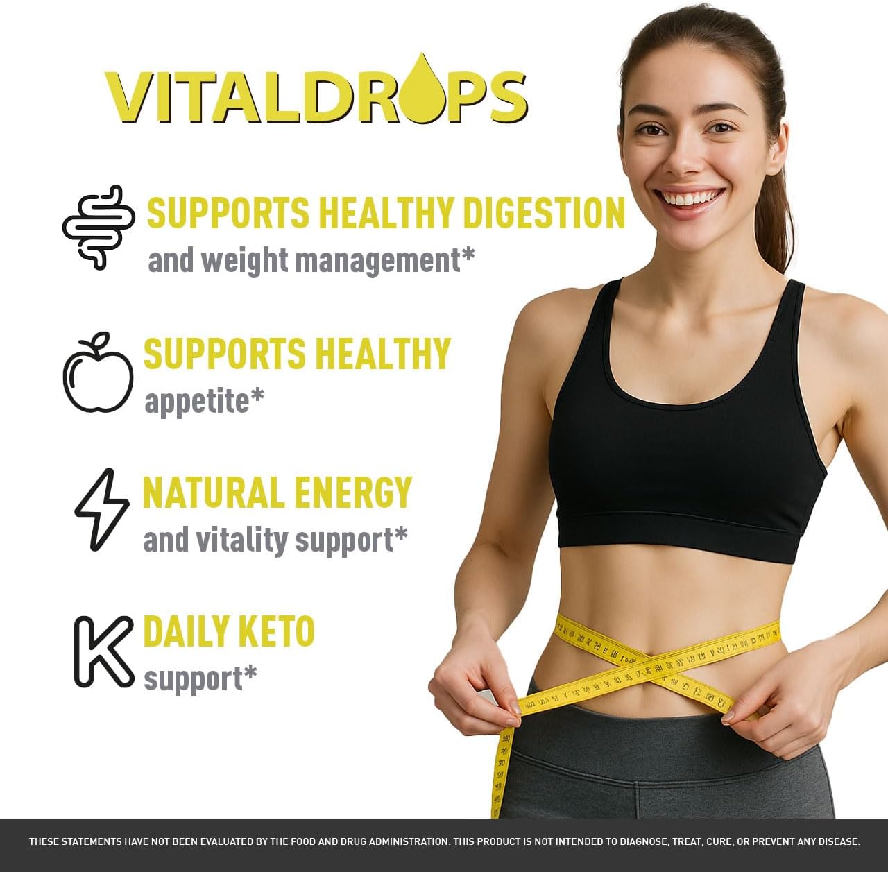 Vital Drops - Official Vital Drops Advanced Formula, VitalDrops Daily Premium Liquid Supplement Support All Natural Multivitamin for Overall Health & Wellness, 1 Bottle for 1 Month