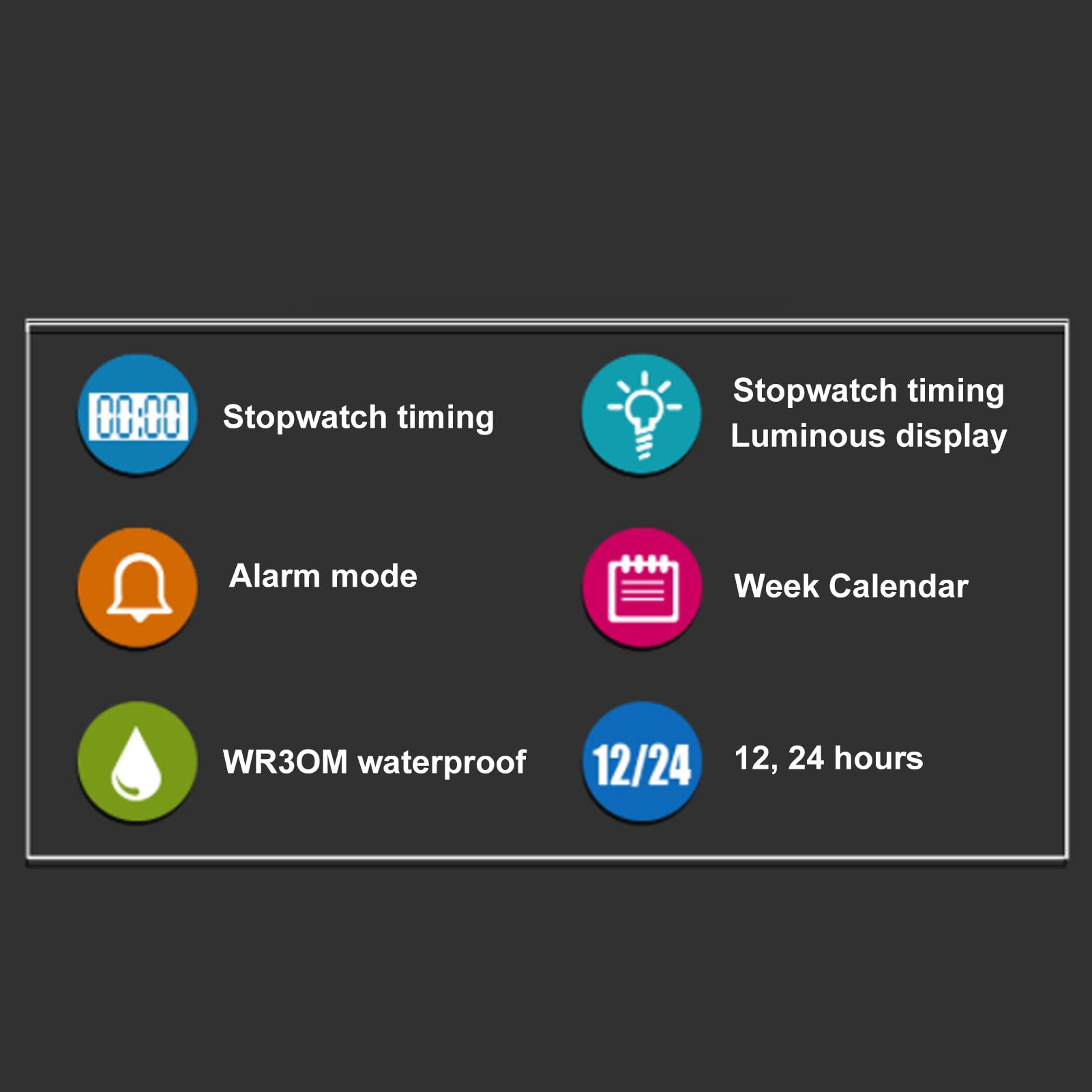 VGEBY Reloj Deportivo, Sistema de 12 24 Horas Reloj Digital Reloj Cronógrafo Noctilucente a Prueba de Agua para Hombres Regalo para Estudiantes Color de Camuflaje Al Aire Libre