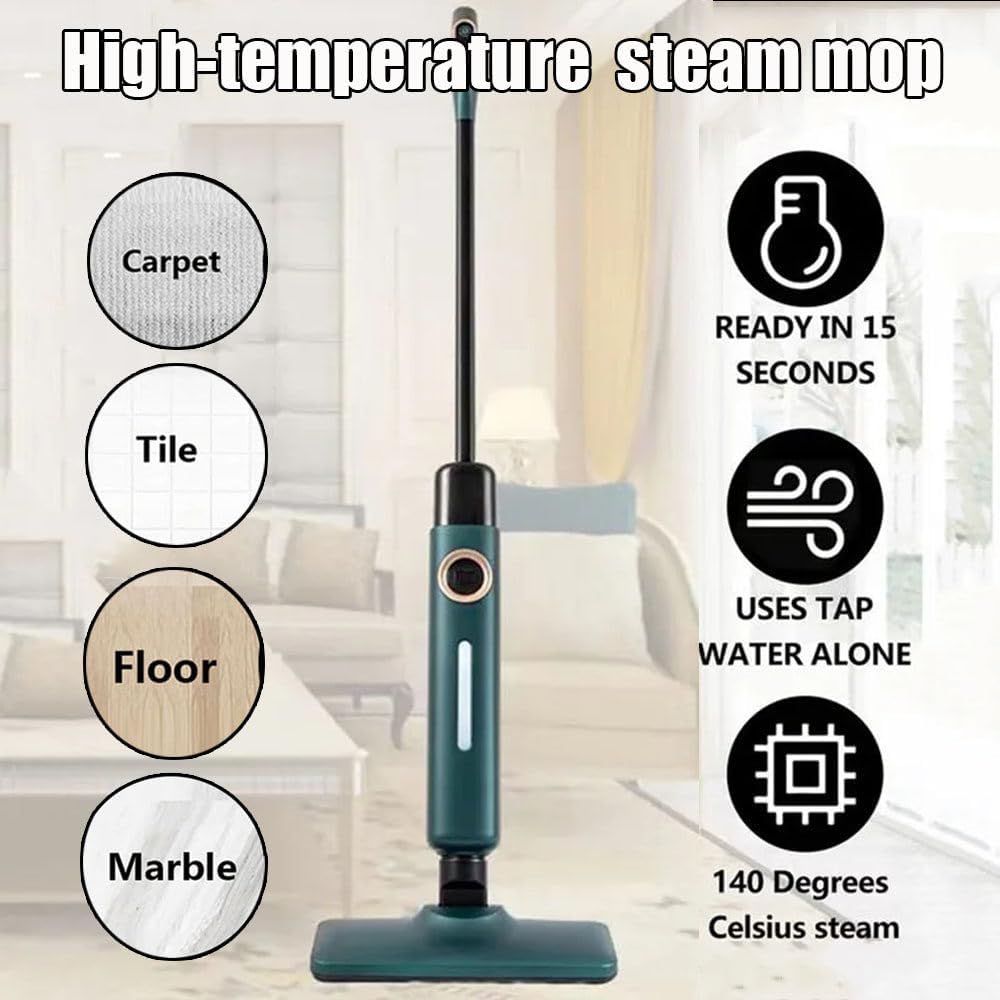 Steam Mop, Hardwood Floor Steamer 500ml 1200w Handheld Steam Cleaner Steam Cleaner With 2 Steam Modes,15s Fast Heat-Up For Carpet Tile Flooring Marble Cleaning, Whole Home Use,Blue
