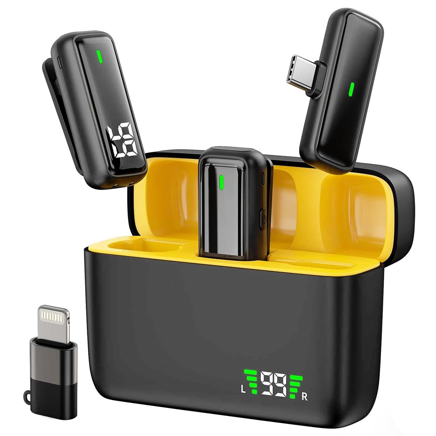 String Swing Wireless Microphone, Noise Cancellation, for iPhone & Android | 48H Battery Backup, 65 ft Wireless Range, YouTube, Vlogging & Live Streaming