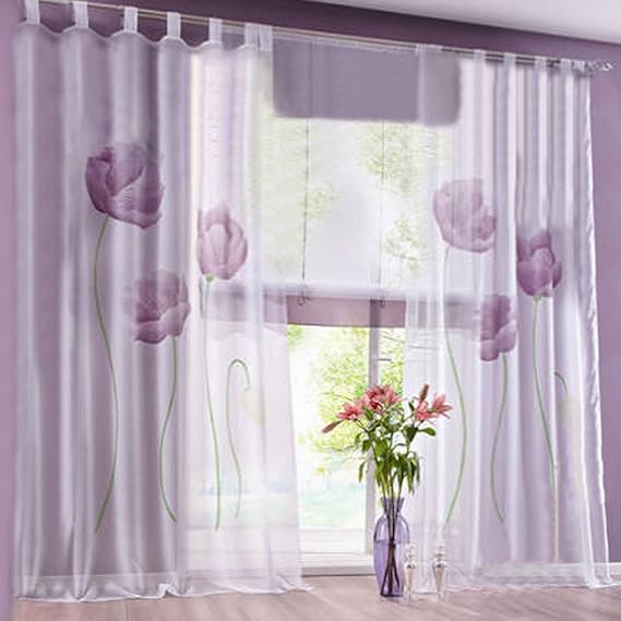 Thinkbay Gardine Mit Blumen-Stickerei: Zart, Transparent & Wohnlich!