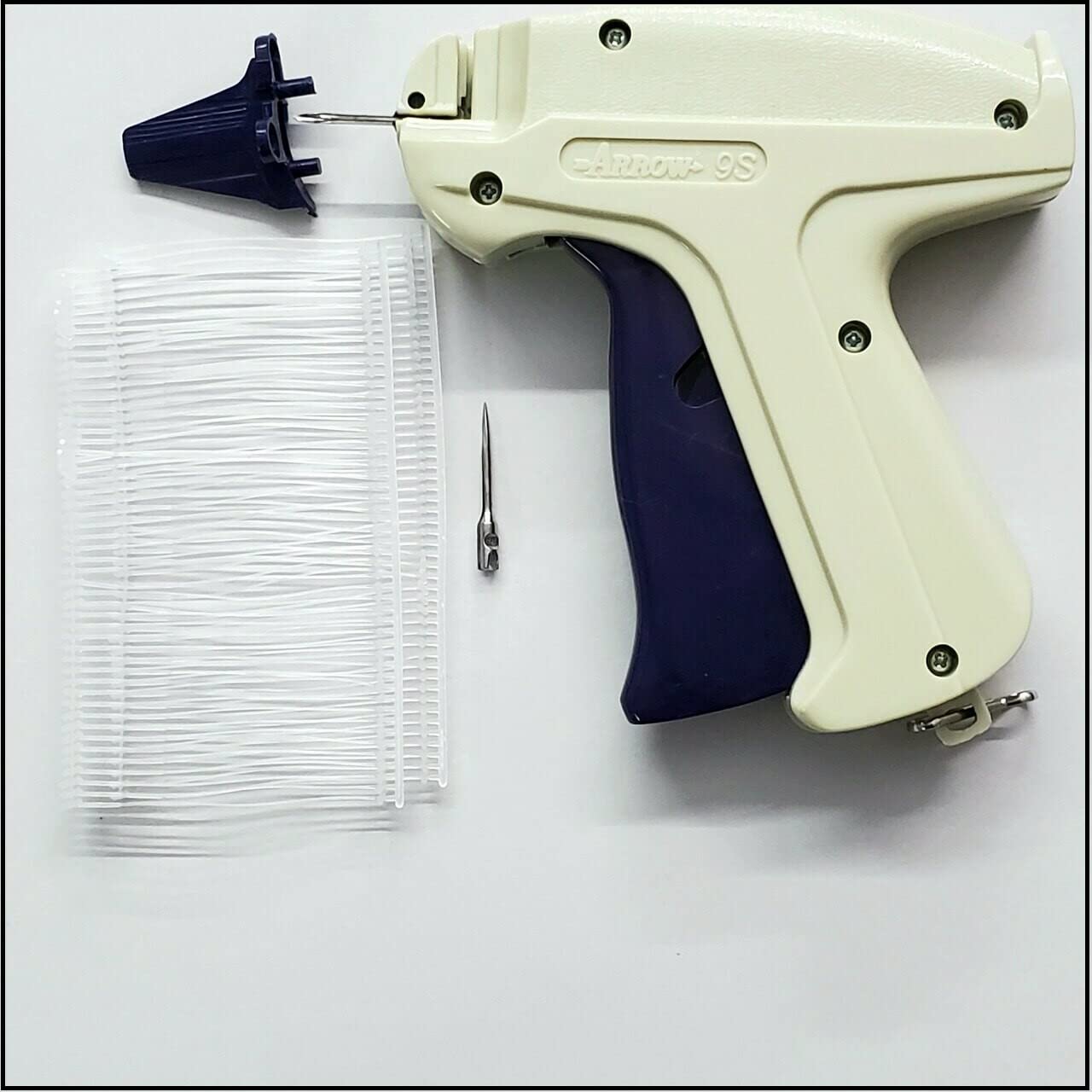 Sadar Shop 9S Arrow Tag Gun, 35mm 1000 White Tag Pin Barbs,1 Needle Cloth Price Label Attacher