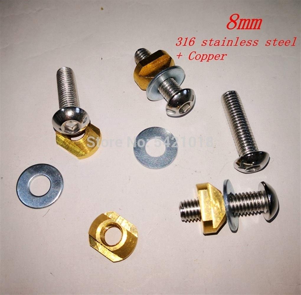 removedor de Cera para Tablas de Surf T de Cobre-Tuercas for Todas Las Pistas hidroalas, tamaño M8 / M6, Accesorio de Surf Peine de Cera para Tabla de Surf (Color : M6 Nuts and Screws)
