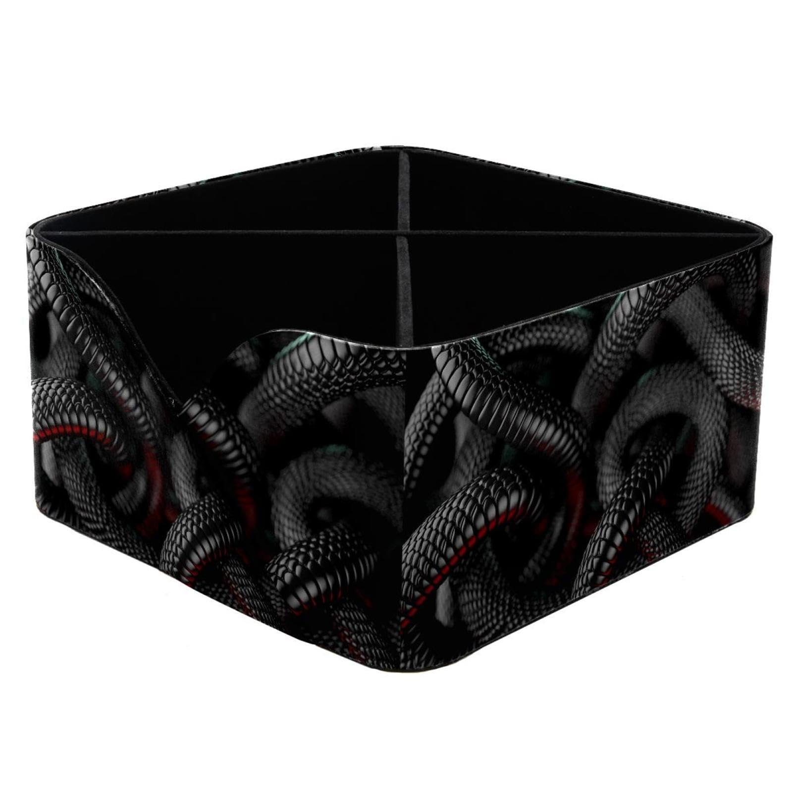 KengjuTesu Abstract 3D Snakes Illustration Desktop Organizer Pen Holder, Rectangular Pencil Cup for Office, Study and Makeup Stations