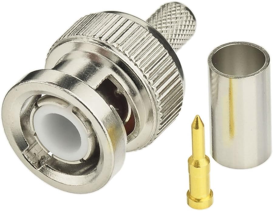 10pcs 50 Ohm BNC Crimp Male Connector for RG58 RG142 LMR195 Cable