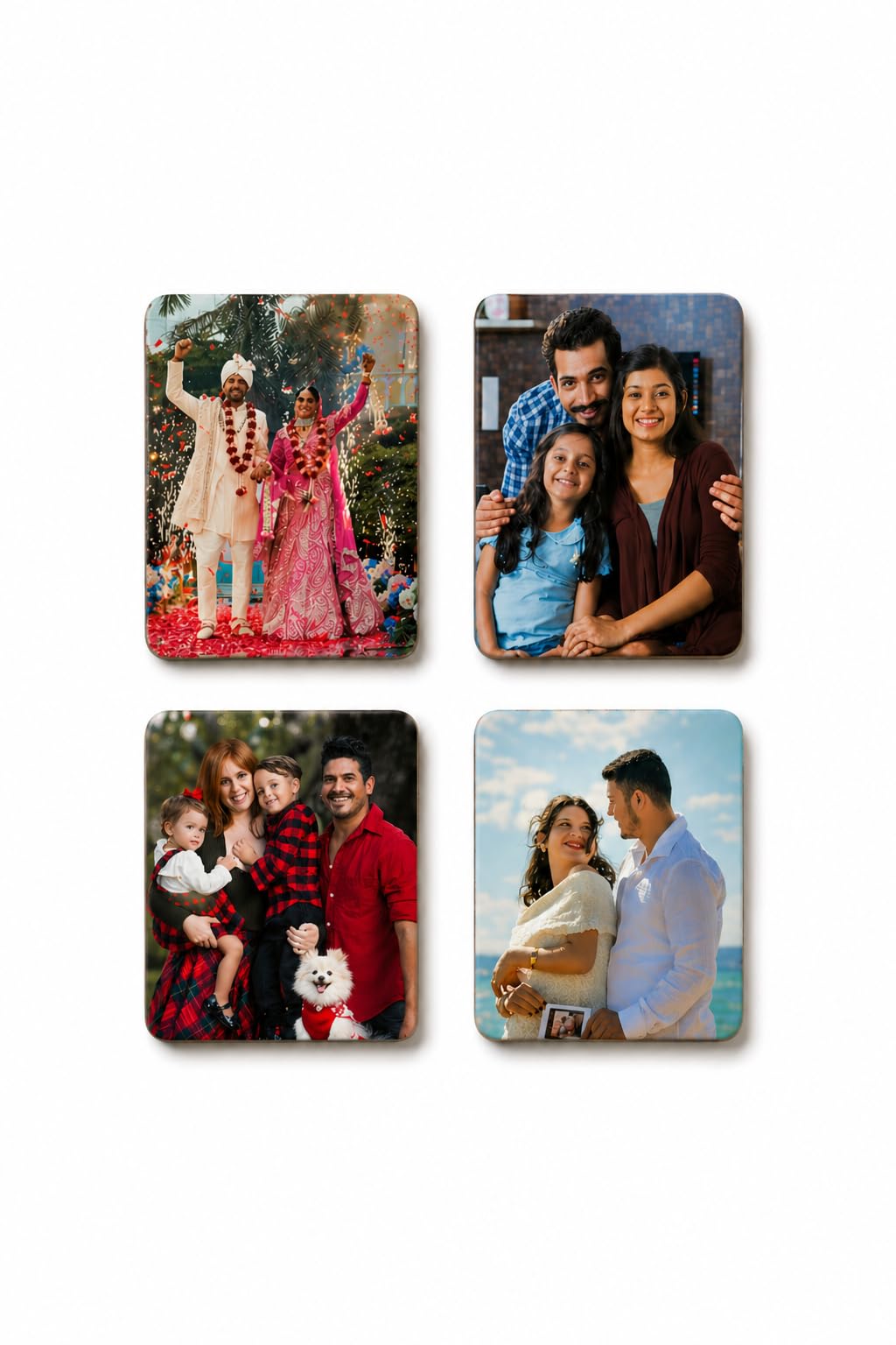 Set of 4 Customized Photo Fridge Magnets Glossy | 3x3 Inch Strong Magnetic Photo Magnets | Fade-Proof, Handmade MDF Décor | Home Kitchen Office Gift | Made in India (Rectangular)-picture-41