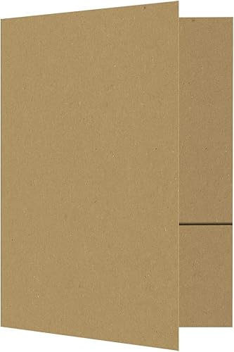 LUXPaper Carpetas de presentación de 9 x 12 pulgadas  Dos bolsillos  Bolsa de comestibles marrón  Cubierta de 18 puntos  Cantidad de 100 unidades