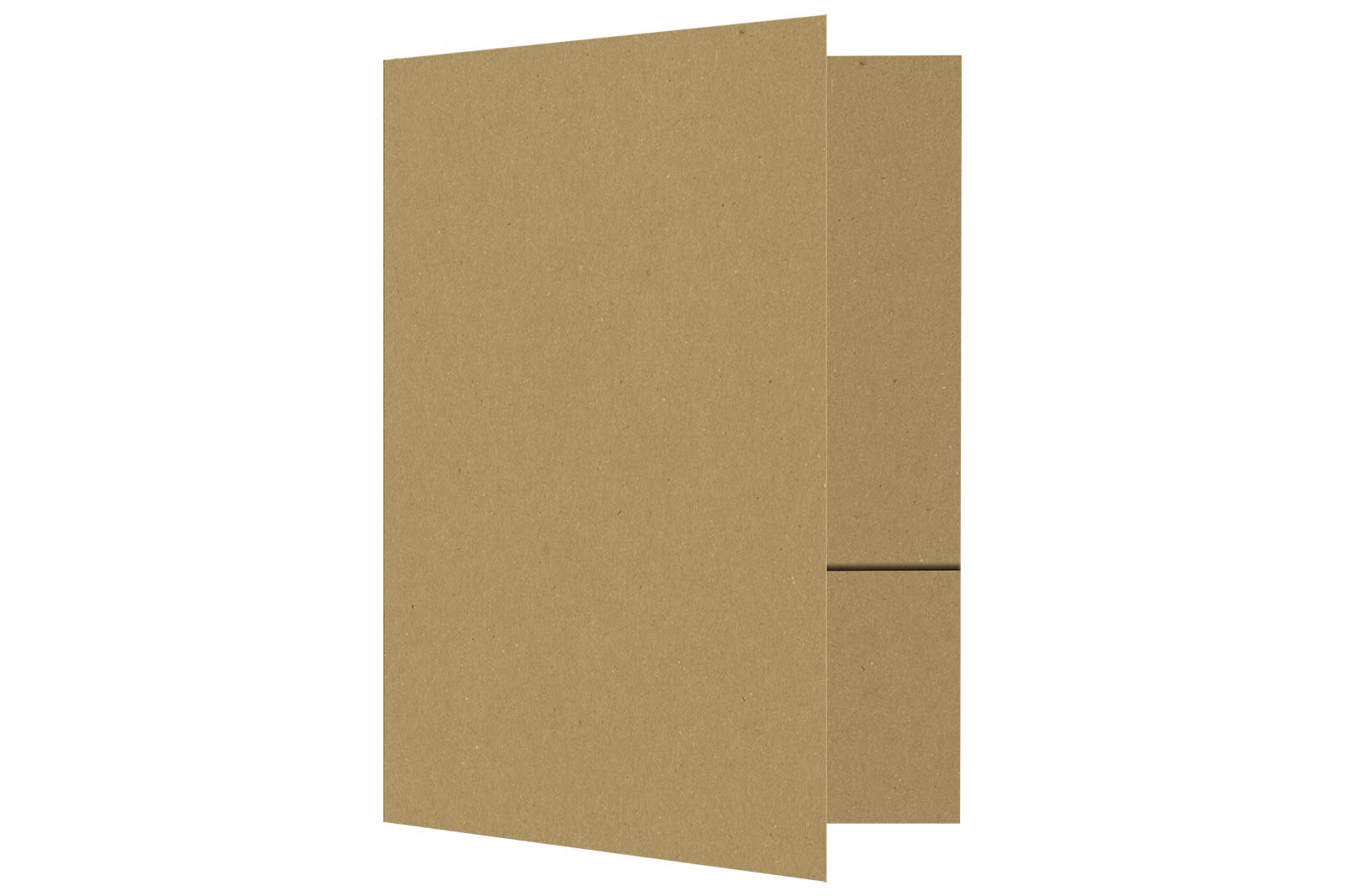LUXPaper 9" x 12" Presentation Folders | Two Pocket | Grocery Bag Brown | 18pt. Cover | 50 Qty
