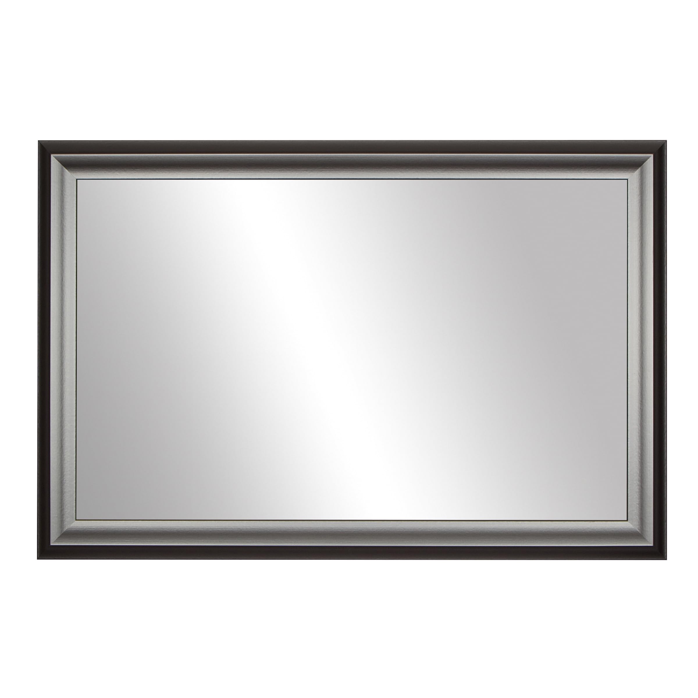 Frame My MirrorFramed Wall Mirror - Pewter 32" x 54" Mirror - Ideal for Bathroom, Wall Decor, Bedroom and Livingroom - Moisture Resistant with Safety Backing - Woodford Design
