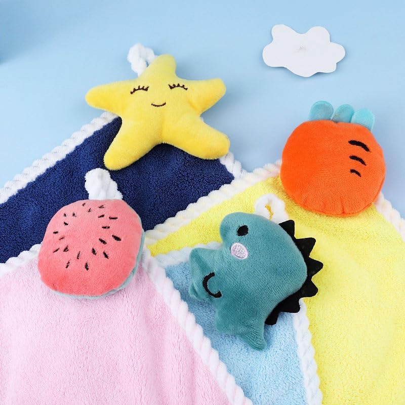 Cotton Multicolor Super Absorbent Loop Hanging Napkin|Hand Towel for Washbasin & Kitchen