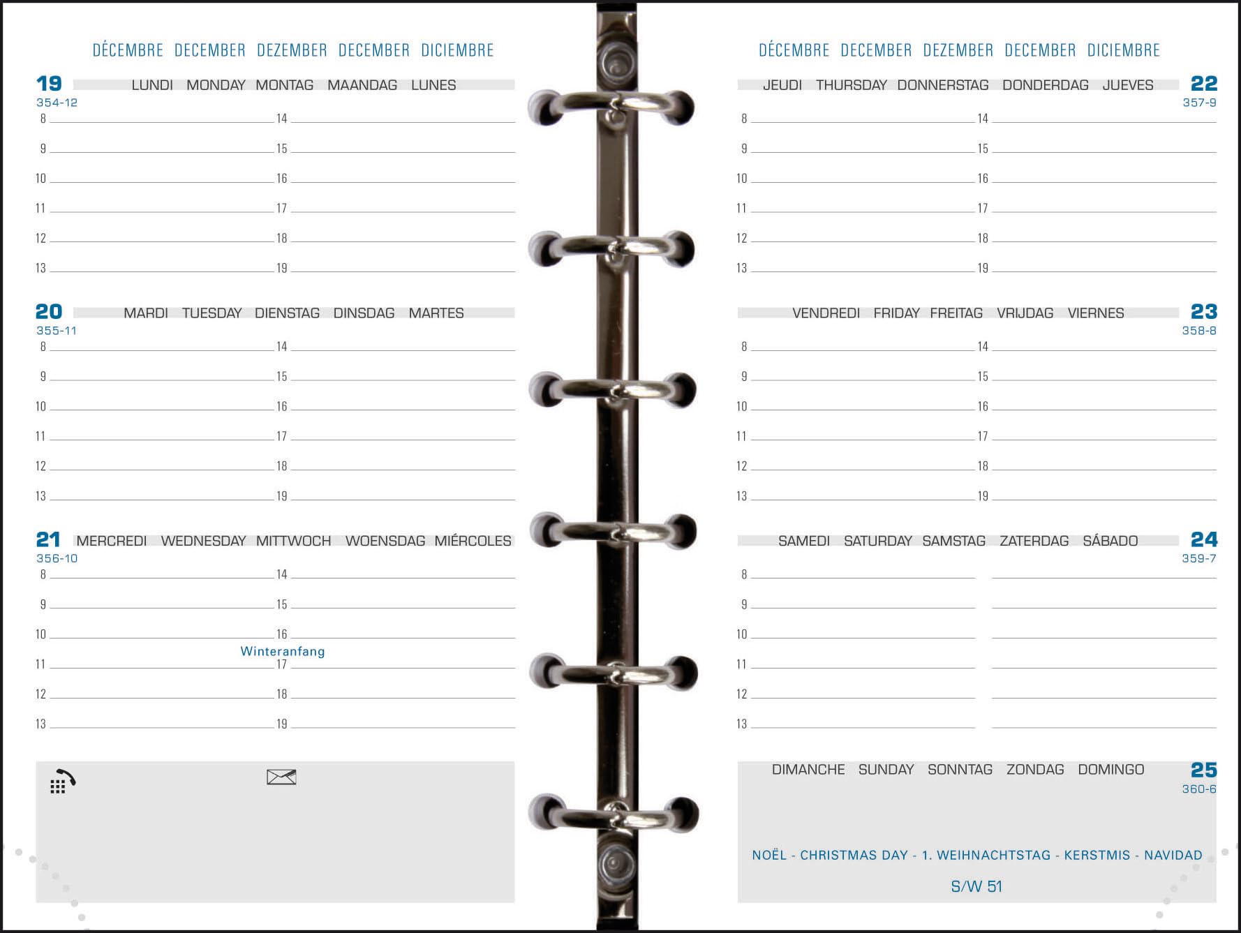 Exacompta 47371E – Organizer Exatime 14 Cali – 11 x 14,5 cm – Wochenkalender September 2025 bis Dezember 2026 – 16 Monate – Farbe Schwarz
