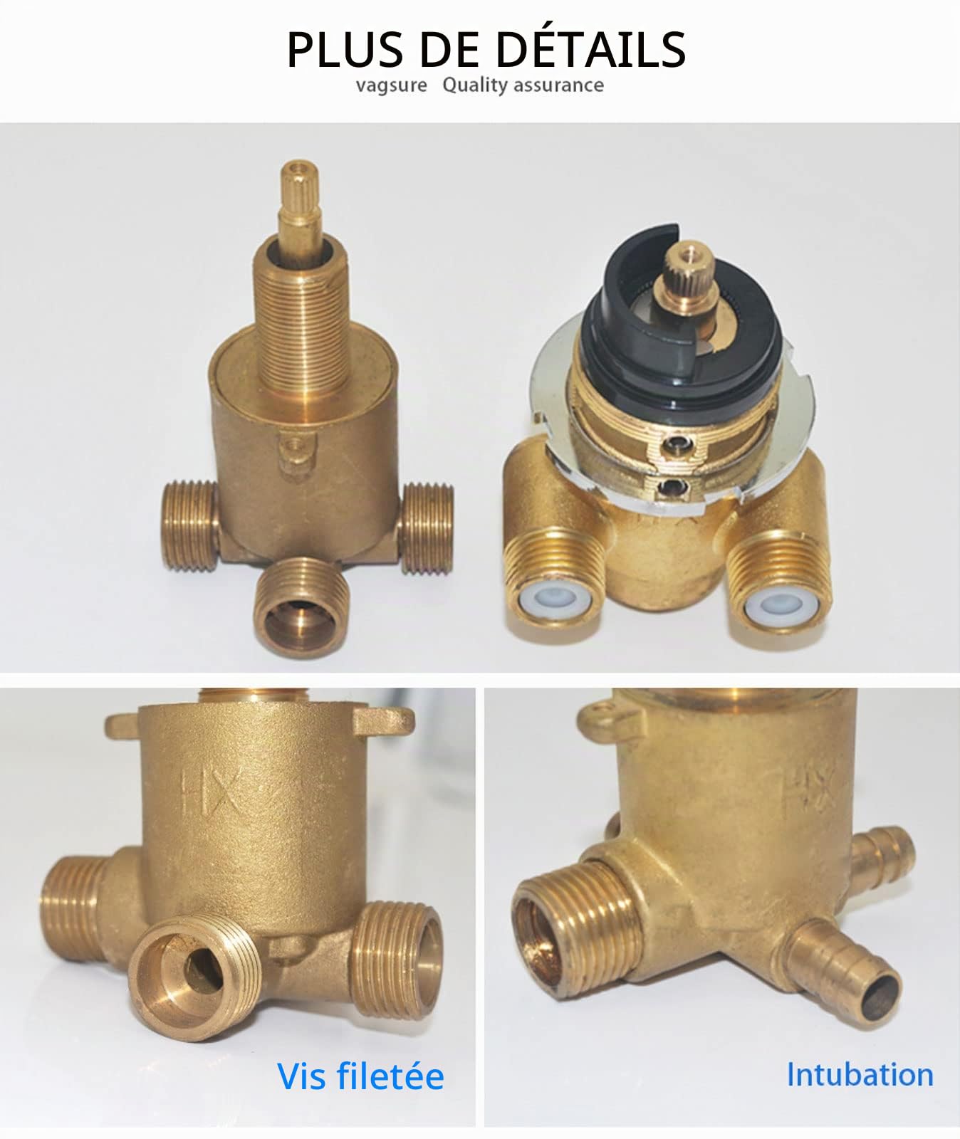 Mitigeur Thermostatique Robinet De Douche, 2/3/4 Voie Laiton Mitigeur Cabine De Douche Filetage/Intubation Aves Cartouche En Céramique, Pour Cabine Ou Hammam, G1/2" Screw 2 Way