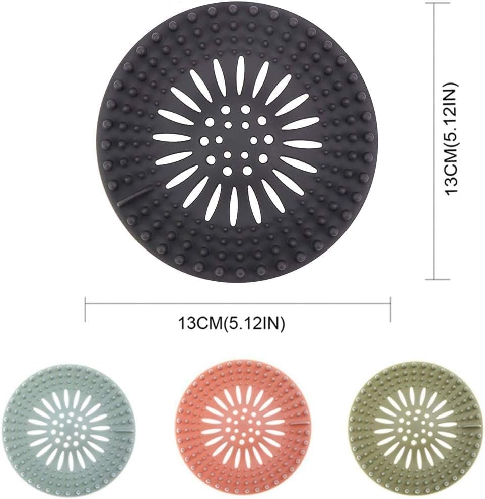 Image of Silicone Hair Catcher Drain Cover | Shower Protector Filter | Sink Filter Bathroom Hair Catcher | Drain Strainers Cover Trap (4)