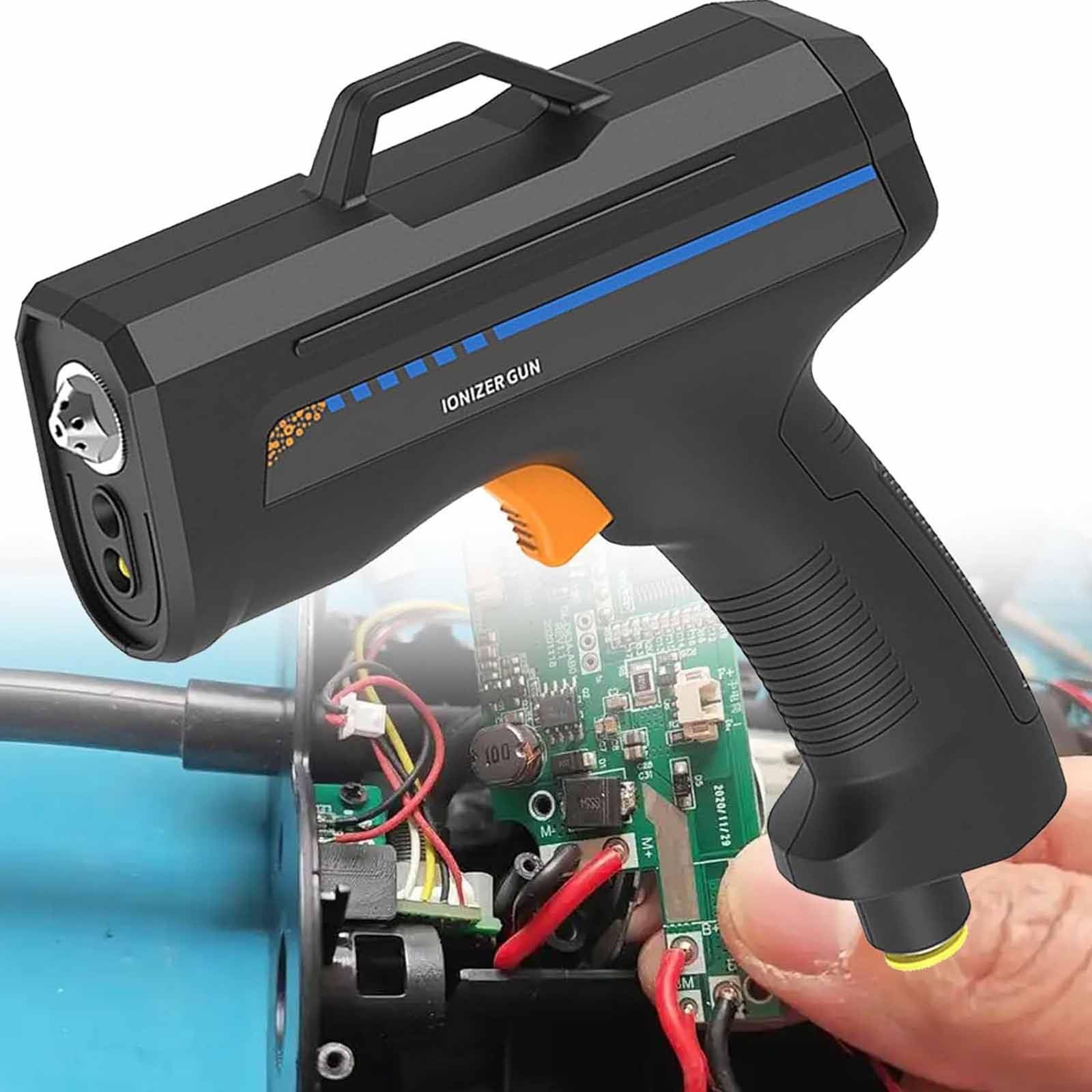 Pistolet à air ionisant antistatique industriel avec lampe de détection