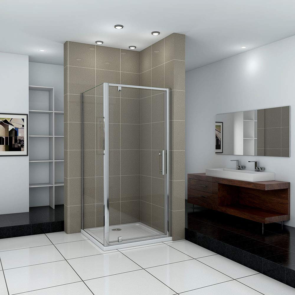 Xinyang 800X800x1850mm Pivot Shower Enclosure Reversible Screen Panel With 6Mm Glass Door Shower Cubicle