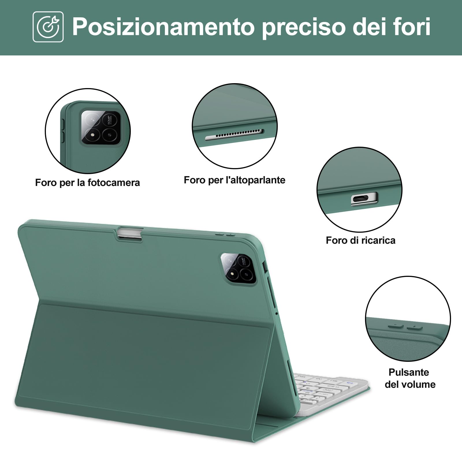 Magic Keyboard Case per Xiaomi Pad 8 / Xiaomi Pad 8 Pro (11,2 pollici), tastiera wireless Bluetooth Trackpad tastiera custodia con supporto magnetico Magic Keyboard Case per Xiaomi Pad 8 / Xiaomi Pad 8 Pro (11,2 pollici), tastiera wireless Bluetooth Trackpad tastiera custodia con supporto magnetico