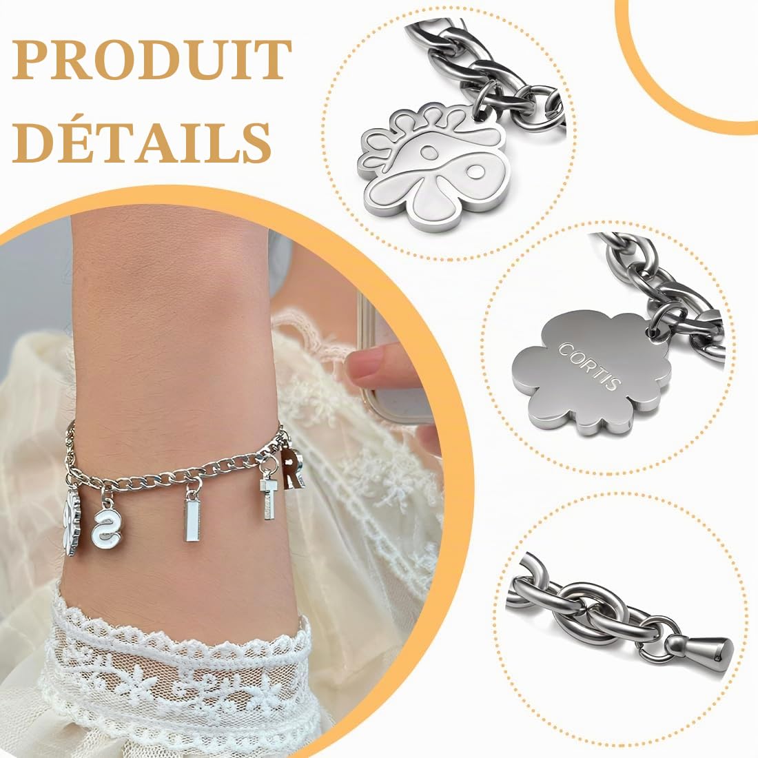 Bracelets Kpop Cortis en Acier inoxydable,Mignon Cartoon,Cadeau Bracelet Bracelets à Ajustable,Kpop Accessoires,Cadeau d'anniversaire pour Les Fans