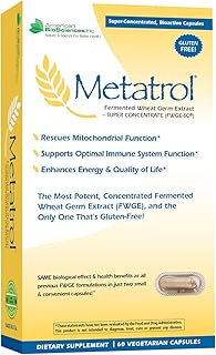 American BioSciences Metatrol Fermented Wheat Germ Extract - Immune & Mitochondria Support for Renewed Vitality & Enhanced Energy - Gluten Free - 60 Vegetarian Capsules, 41mg