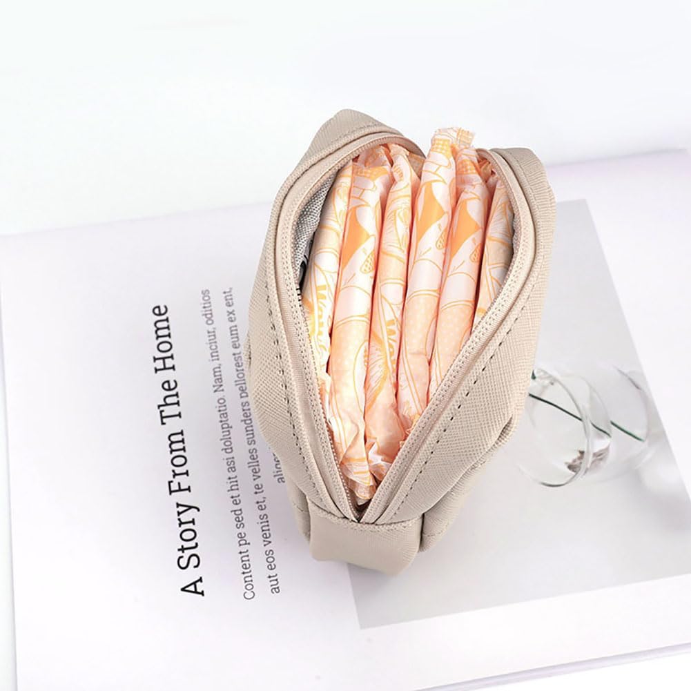 Sanitary Napkin Storage Bag Tampon Organizer Bag Feminine Product Pouch Menstrual Pad Bag Menstrual Cup Pouch Feminine Menstruation First Period Bag for Girls Women Grey