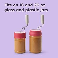 Vista 4 de Chef'n Agitador de mantequilla de maní natural, se adapta a la mayoría de tarros de mantequilla de maní y masón, rojo/inoxidable