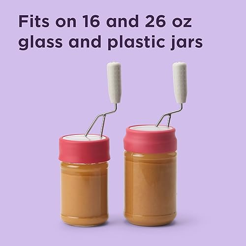 Miniatura 4 de Chef'n Agitador de mantequilla de maní natural, se adapta a la mayoría de tarros de mantequilla de maní y masón, rojoinoxidable
