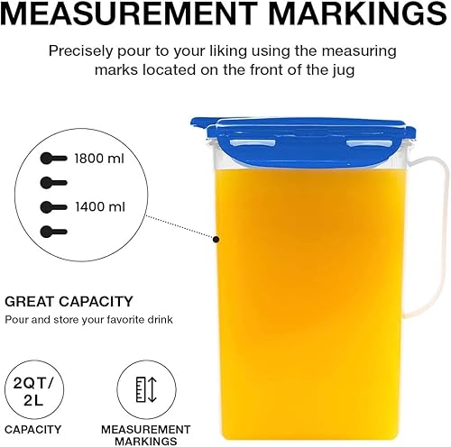 Miniatura 7 de LOCK  LOCK  Jarra de agua para puerta del refrigerador con asa sin BPA bisfenol A jarra de plástico con tapa abatible perfecta para hacer tés y jugos