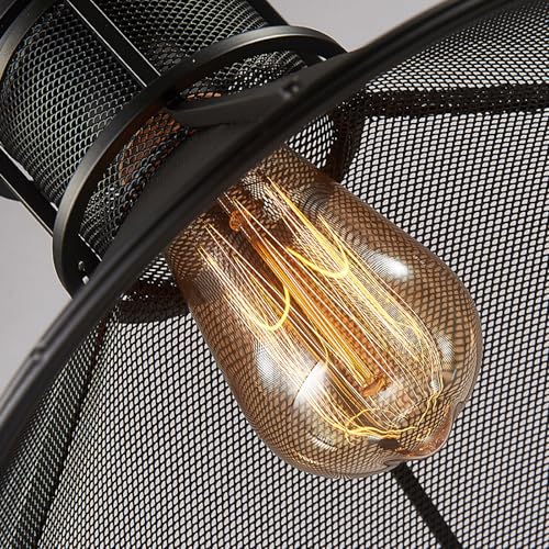 Lustre industriel rétro américain avec pendentif en maille pour ferme