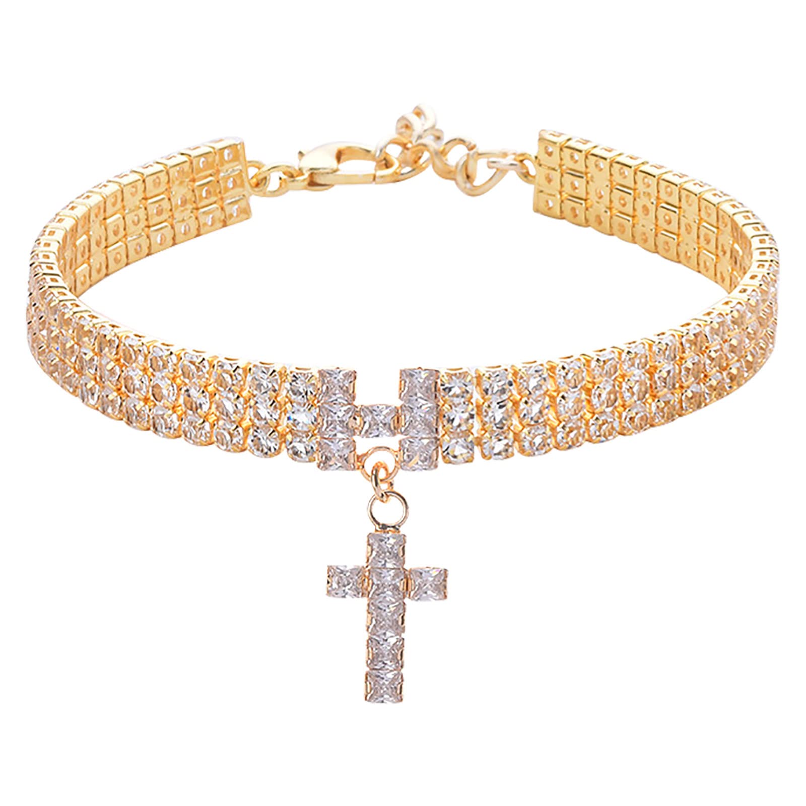 Collar para perros con cadena de oro de metal eslabón cubano para perros medianos y grandes, resistente, resistente a la masticación, accesorios elegantes para mascotas (dorado, L)