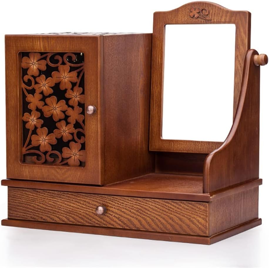 Desktop Vanity Storage Drawer Household Wooden Retro