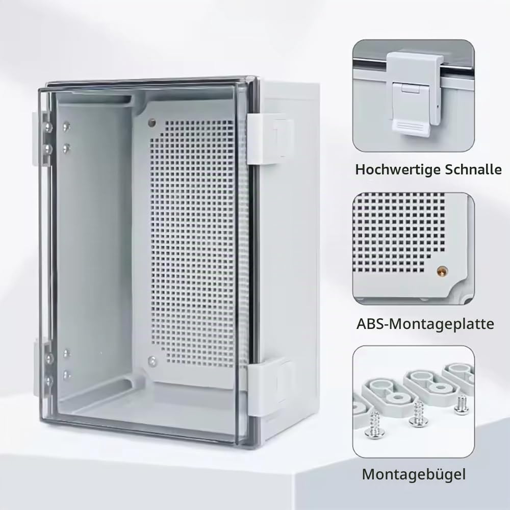 NEWFUN Verteilerkasten Aufputz, Anschlussdose Wasserdicht IP66, Schaltschrank Außen mit Wandmontagezubehör 200×300×170MM