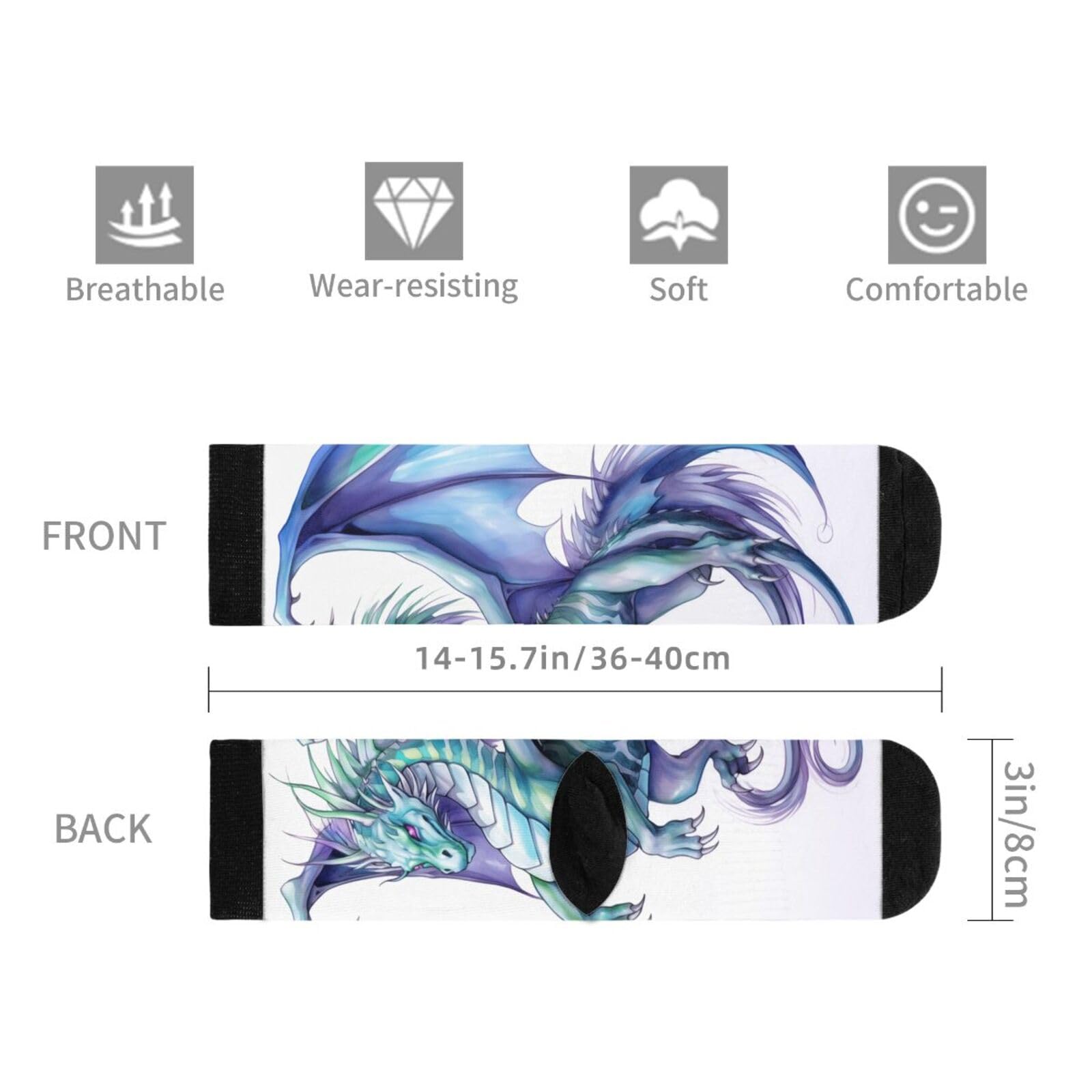 Dragons of The Orient - Calcetines de tubo para hombre y mujer, casuales, divertidos, atléticos, elegantes, novedosos, gráficos que absorben la humedad, regalo
