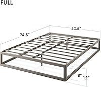 Vista 46 de Somier de cama individual Mellow 9 pulgadas, con base de colchón de láminas de acero resistente Negro