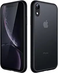 JETech Capa Fosca para iPhone XR 6,1 Polegadas, Case Proteção Contra Quedas de Grau Militar à Prova de Choque, Capinha Traseira Translúcida Fosca para Telefone, Anti-Impressão Digital (Preto)