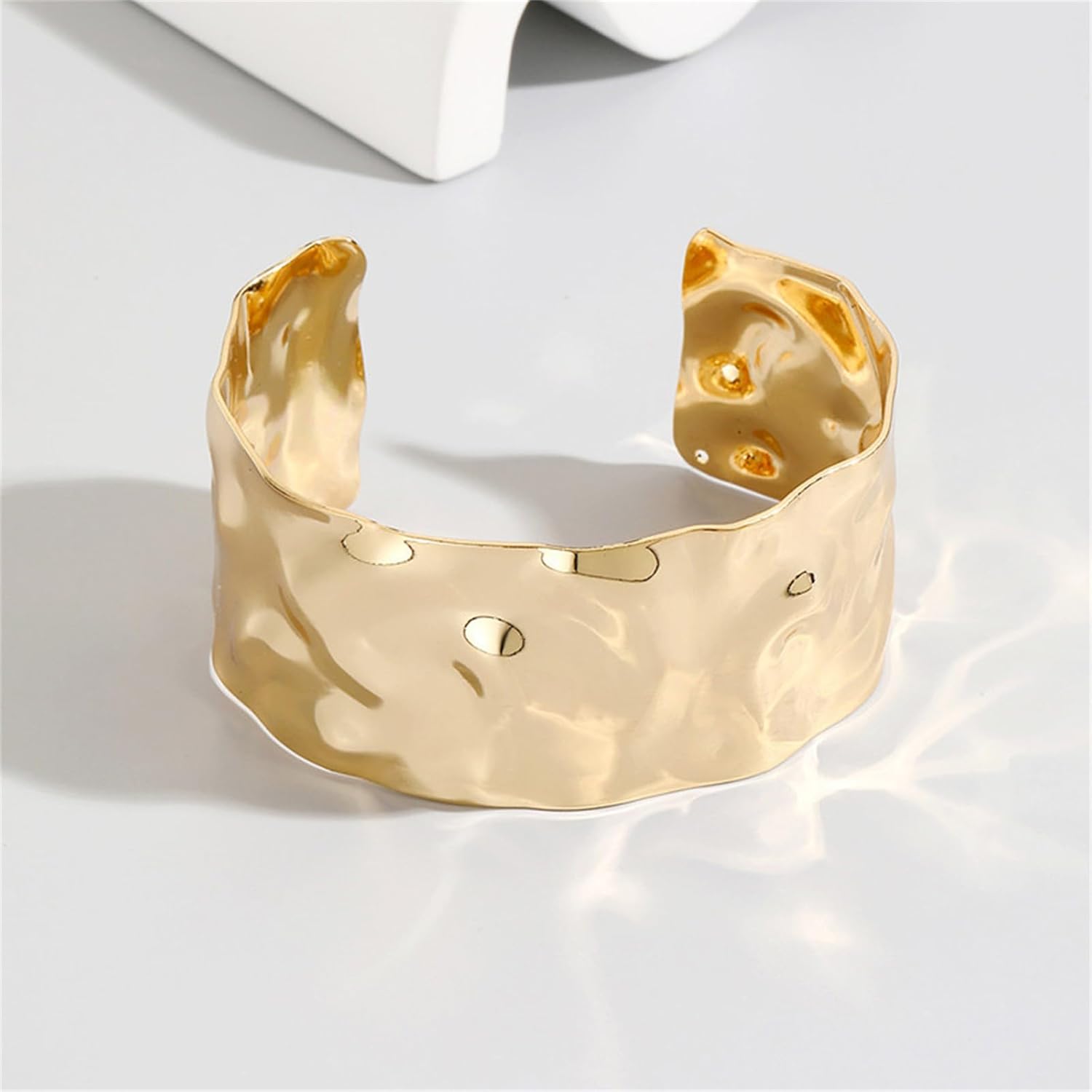 YBMYCM Chunky Gold Cuff Bracelet for Women Gold Open Wrist Cuff Bangle Bracelet Adjustable Wide Cuff Bracelets Fashion Costume Jewelry - Image 6