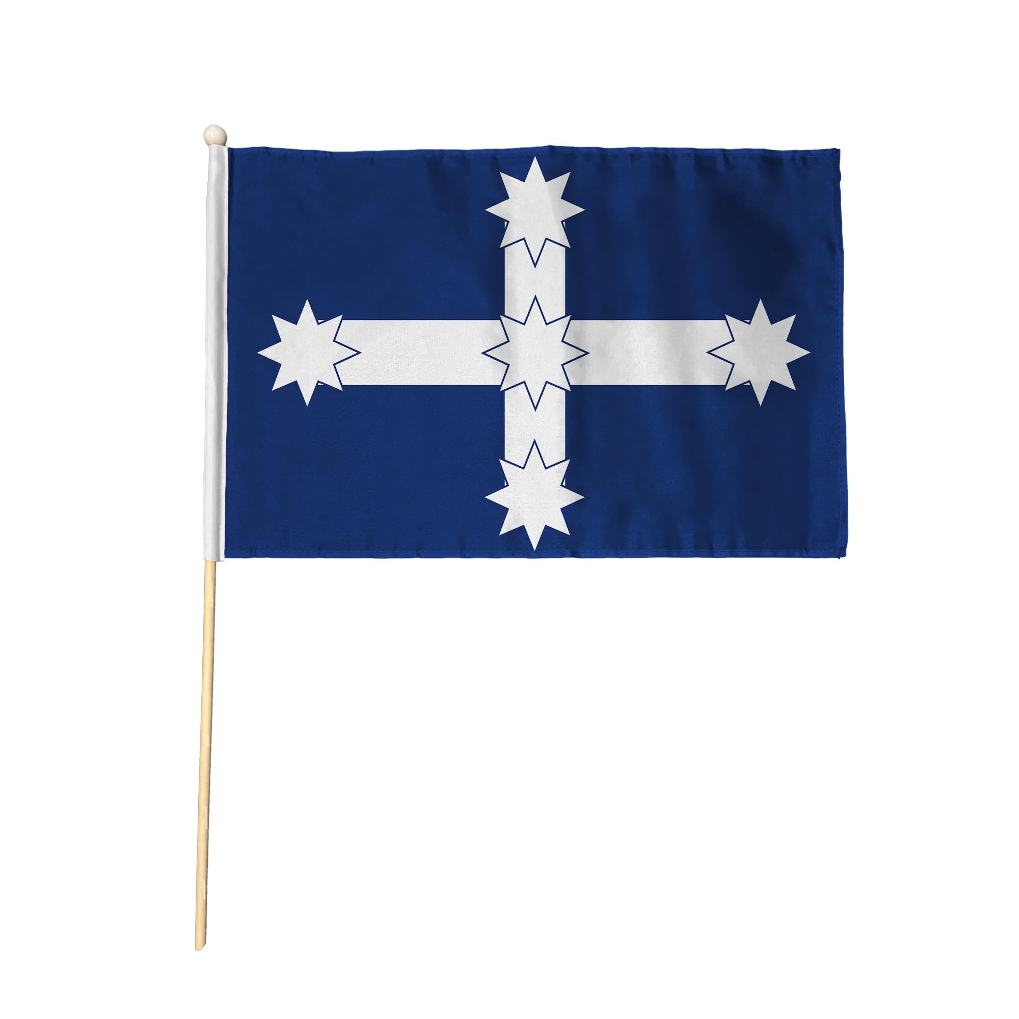 Flagtex Eureka Pack of 12 Hand Waving Flag (9x6 Inch) - Premium Wooden Stick Hand Flag 9x6 Inch Natural Wood Pole Eureka Stockade Rebellion Flag Events Parades Celebrations Historical