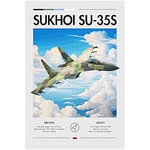 QZFNCOYU Sukhoi Su-35 Art Canvas Poster Bedroom Decor Landscape Office Room Decor Gift 08x12inch20x30cm