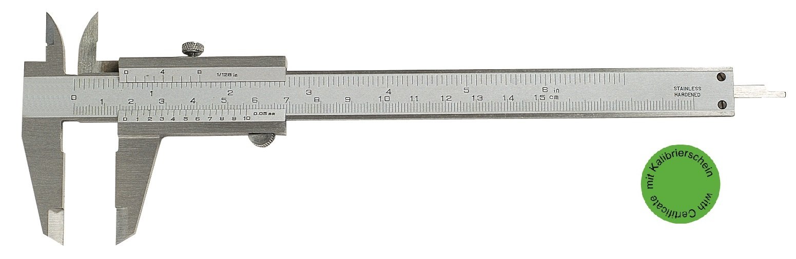 CNC QUALITÄT Messschieber 150 mm DIN 862 - kalibriert nach VDI/VDE/DGQ 2618