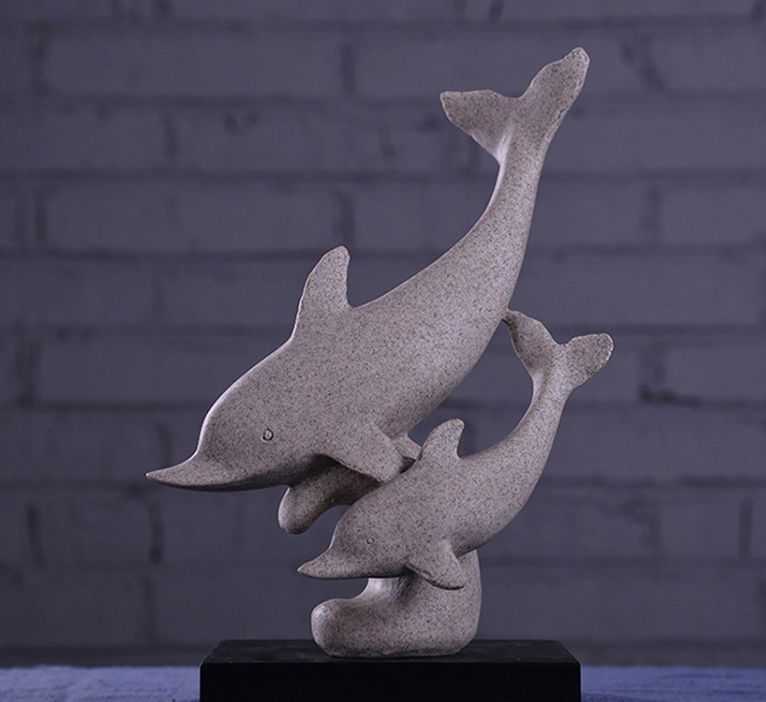 Decorazioni for Acquario, Delfino Bianco, Ornamenti for Acquario, Decorazioni for la casa, Regalo(Brown)