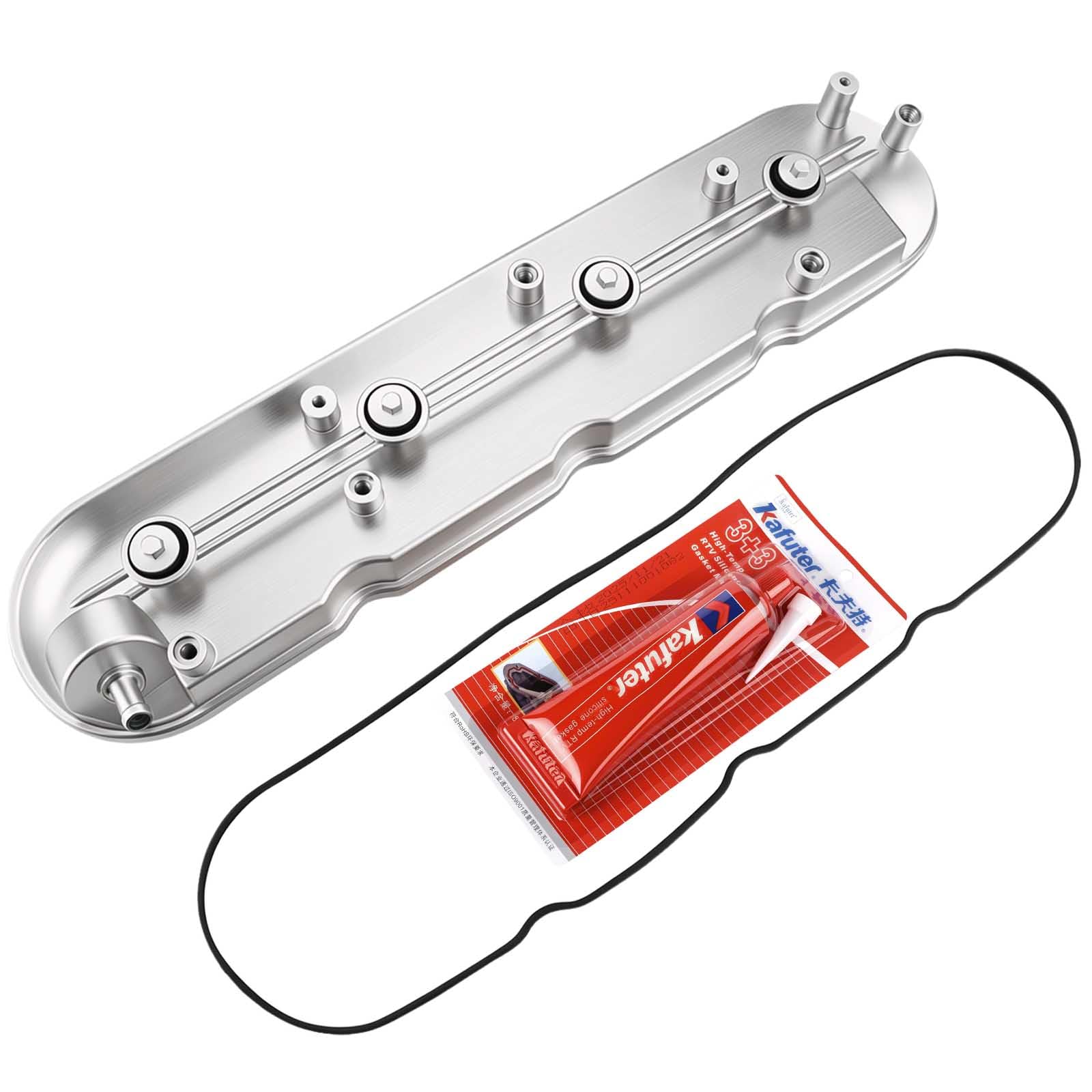 Driver Side Valve Cover with Gasket & Bolts Compatible with 1999-2008 Cadillac Escalade, Chevy Silverado, Suburban, Tahoe, Trailblazer, GMC Sierra, Yukon, Replace# 12570427 264-965
