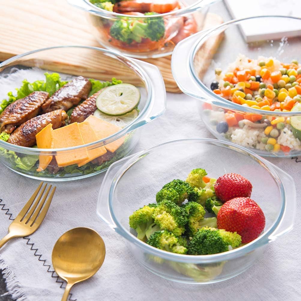 Amazon | ボウル ボール ガラス製 丸型 透明 蓋つき 鮮度保ち