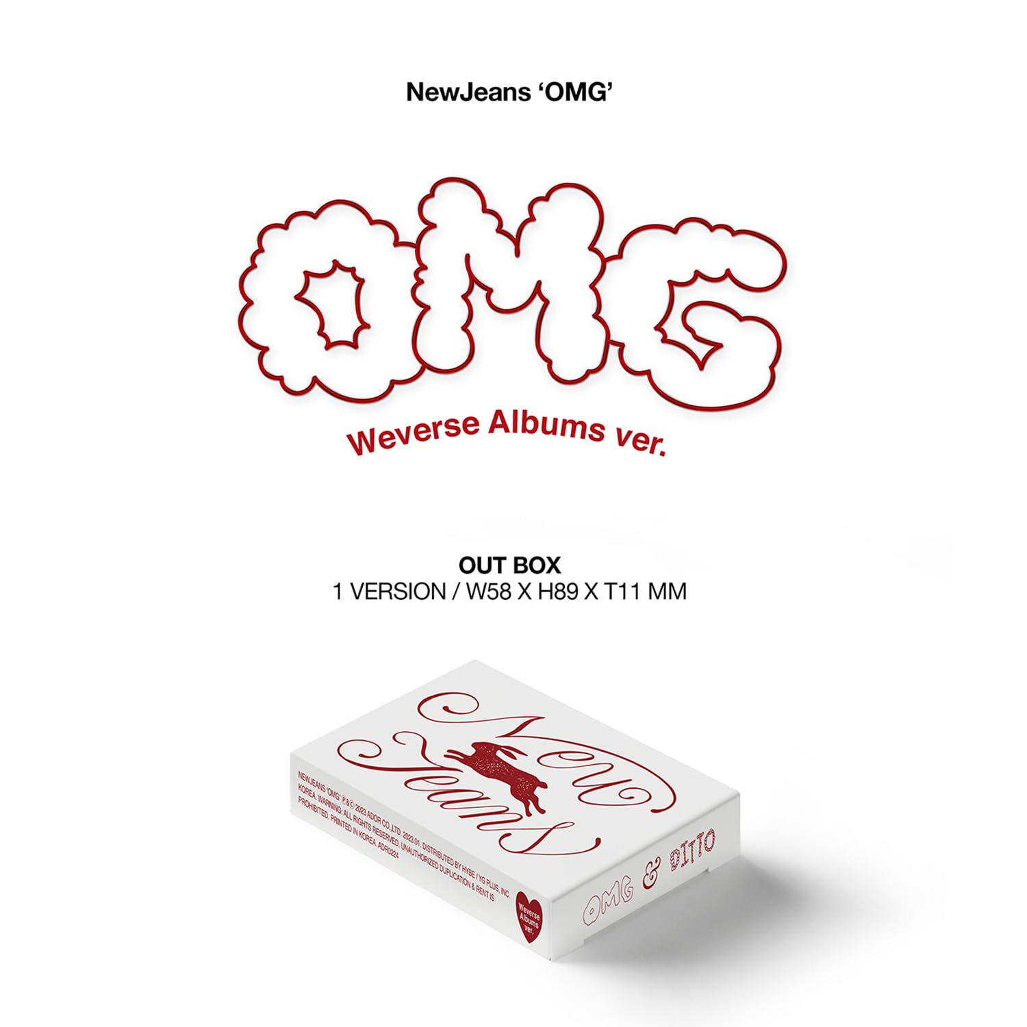 [OMG] 1st Single Album (Weverse Albums ver.) Lyrics + Photocards + QR Card + 3 Extra Photocards K-POP Sealed Album