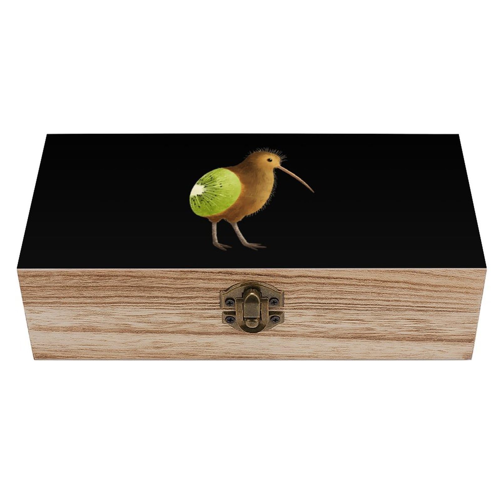 HLBSDM Kiwi Bird Wooden Storage Box Craft Memory Keepsake Treasure Chest Box Jewelry Organizer