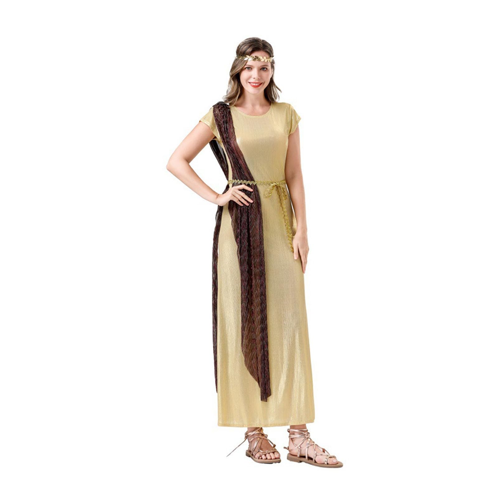 Costume di Halloween da donna da dea romana, greca toga guerriera
