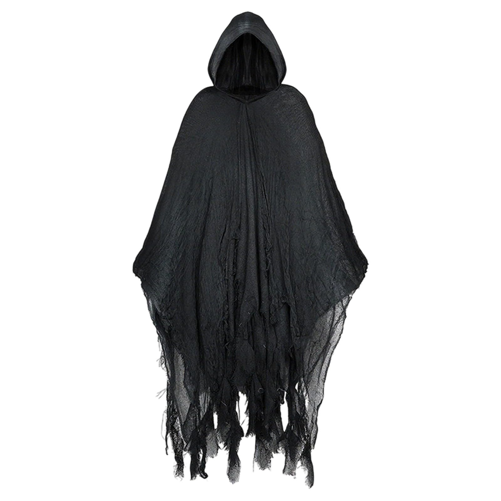 Grim Reaper Hooded Cloak: Halloween Costumes for Women Men Unisex Adult Halloweencostume Scary Ghost Tattered Robe Fancy Dress Cape Adult Halloween Outfits for Dress Up Party Role Playing Cosplay