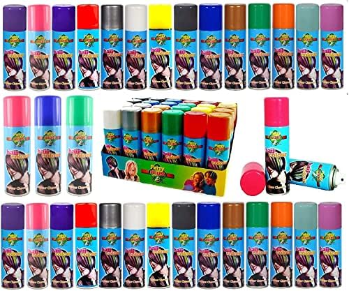 Party Success Temporary Wash Out Hair Colour Spray, 125ml, Black