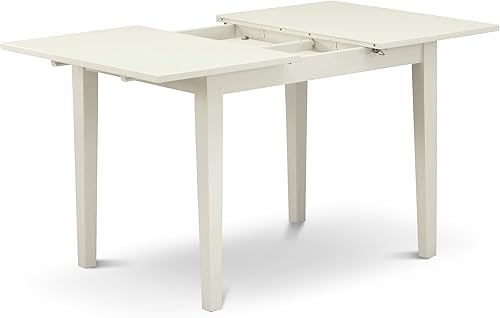 Miniatura 6 de East West Furniture NOEN3-LWH-06 - El juego de 3 piezas contiene una mesa de comedor rectangular con hoja de mariposa y 2 sillas tapizadas de tela