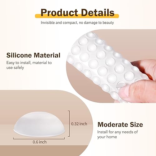 Miniatura 10 de 480 parachoques para puerta de gabinete, 12 pulgada de diámetro, autoadhesivo, transparente, para cajones de cocina, tablas de cortar, marcos de