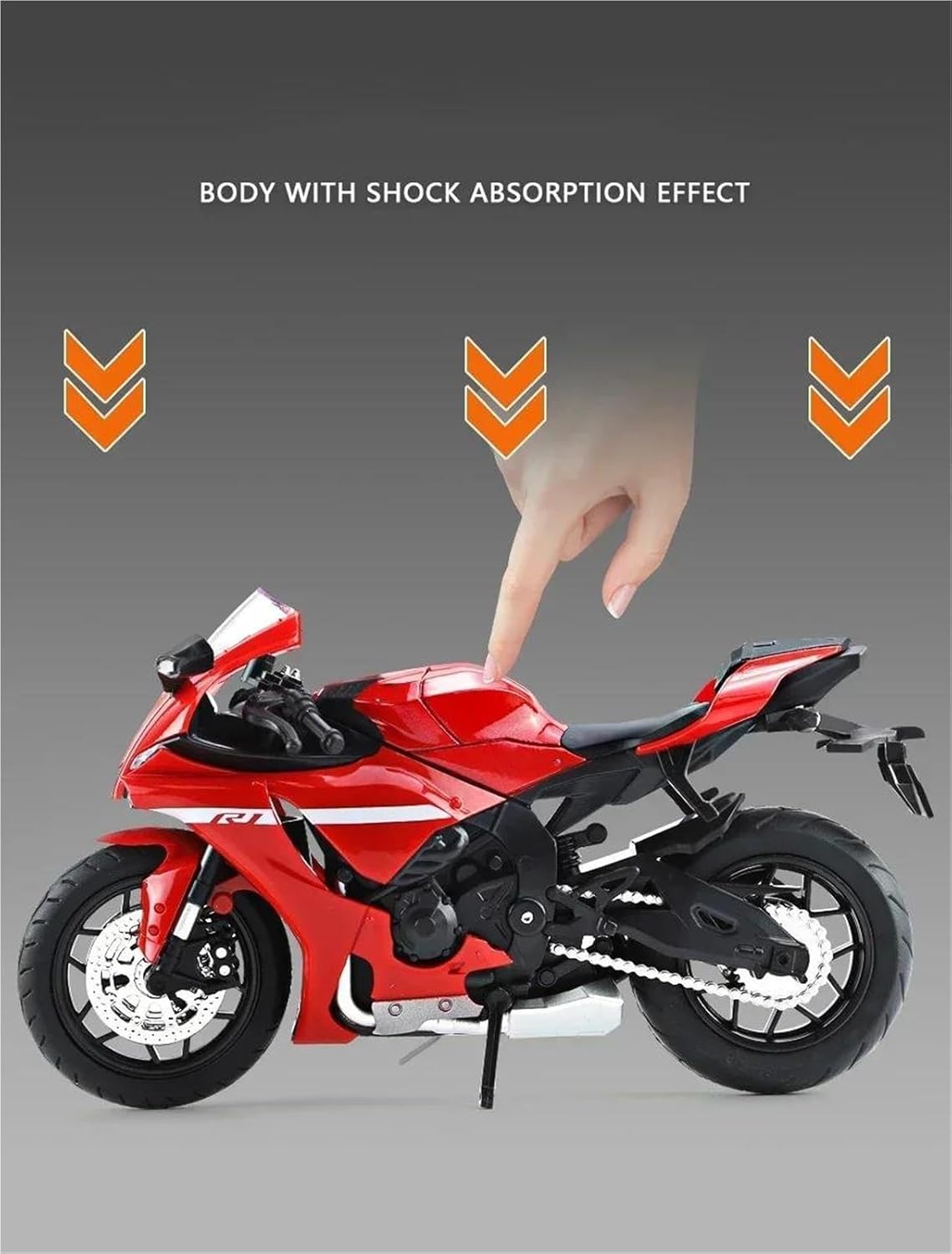 Scale Motorcycle Model 1/12 Alloy Motorcycle Diecast Model Gift for Y-AMAHA YZF-R1 YZFR1 YZF R1(Red)