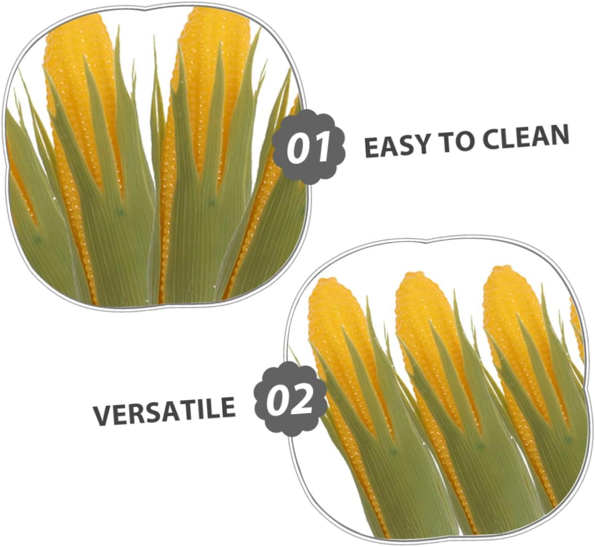 8pcs Realistic Fake Corn Prop Simulation Vegetable Ornament for Kitchen Photography Home Décor Artificial Corn Model with Green Husk