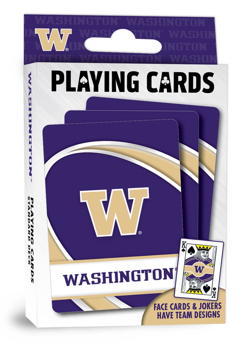 MasterPieces Family Games - NCAA Washington Huskies Playing Cards - Officially Licensed Playing Card Deck for Adults, Kids, and Family